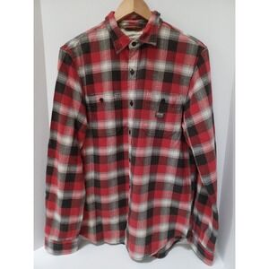 Ralph‎ Lauren Denim And Supply ~ Vintage Red Cotton Flannel Men's Shirt Large